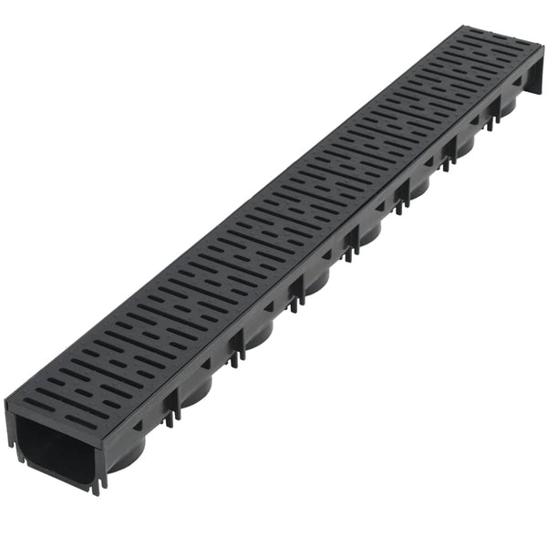 vidaXL Plastic Drainage Channels 2 m