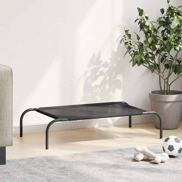 vidaXL Elevated Dog Bed Black S Textilene