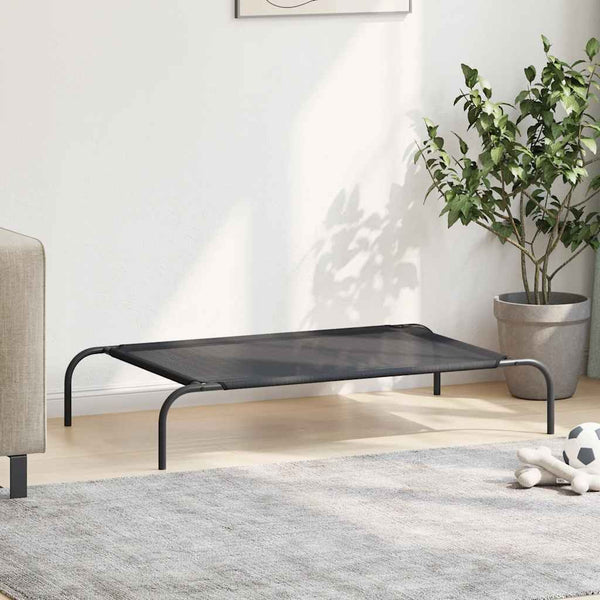vidaXL Elevated Dog Bed Black L Textilene