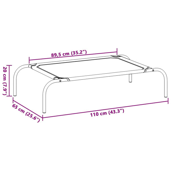 vidaXL Elevated Dog Bed Black L Textilene