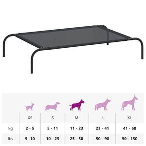 vidaXL Elevated Dog Bed Black L Textilene