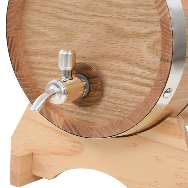 vidaXL Wine Barrel with Tap Solid Oak Wood 6 L