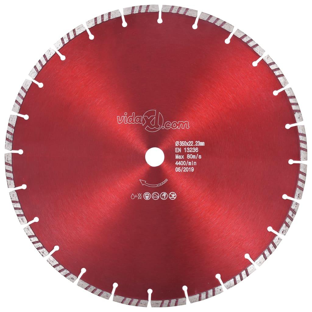vidaXL Diamond Turbo Steel Cutting Disc 350 mm