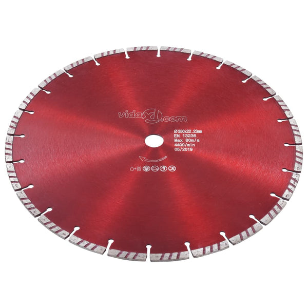 vidaXL Diamond Turbo Steel Cutting Disc 350 mm