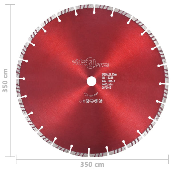 vidaXL Diamond Turbo Steel Cutting Disc 350 mm
