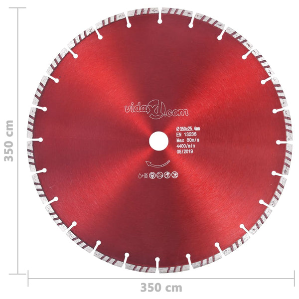 vidaXL Diamond Turbo Steel Cutting Disc 350 mm