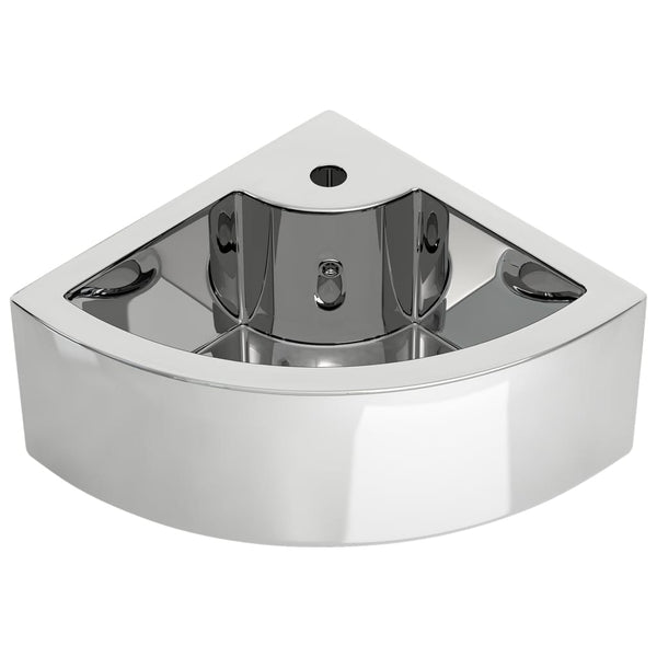 vidaXL Bathroom Sink with Overflow 45 x 32 x 12.5 cm Ceramic Silver