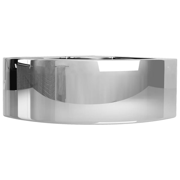 vidaXL Bathroom Sink with Overflow 45 x 32 x 12.5 cm Ceramic Silver
