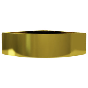 vidaXL Wash Basin with Overflow 45 x 32 x 12.5 cm Ceramic Golden