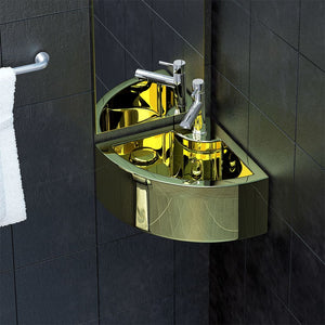 vidaXL Wash Basin with Overflow 45 x 32 x 12.5 cm Ceramic Golden
