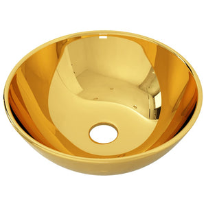 vidaXL Wash Basin 28 x 10 cm Ceramic Golden