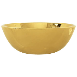 vidaXL Wash Basin 28 x 10 cm Ceramic Golden