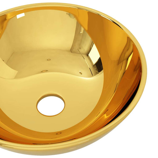 vidaXL Wash Basin 28 x 10 cm Ceramic Golden