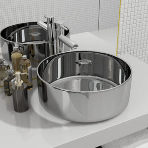 vidaXL Wash Basin 40 x 15 cm Ceramic Silver