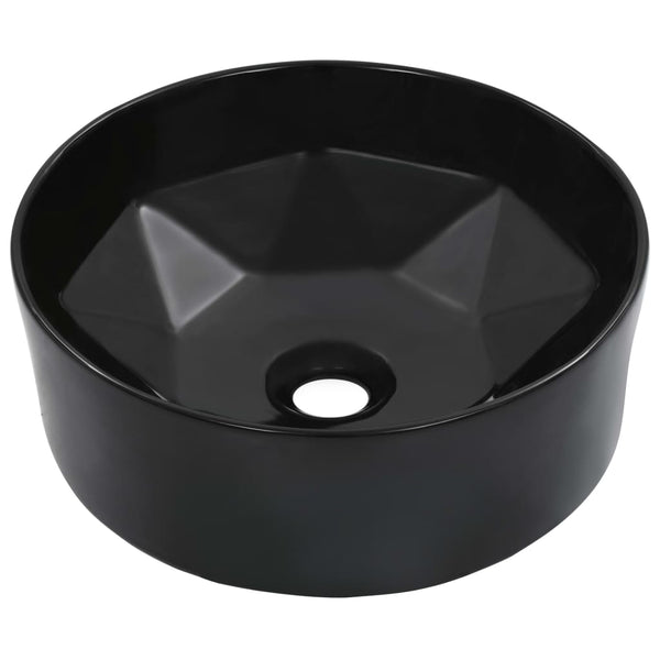 Waschbecken 36 x 14 cm Keramik Schwarz