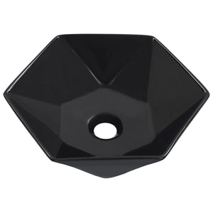 Waschbecken 41 x 36,5 x 12 cm Keramik Schwarz