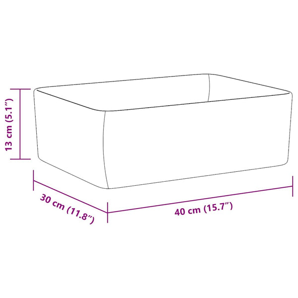 vidaXL Sink 40 x 30 x 13 cm Ceramic White