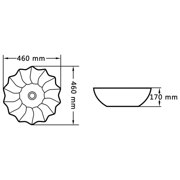 vidaXL Basin 46 x 17 cm Ceramic White