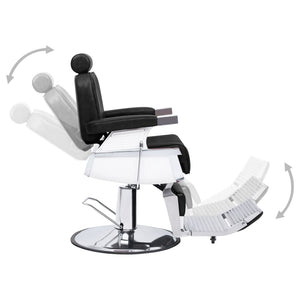vidaXL Barbershop Chair Black 68x69x116 cm Faux Leather