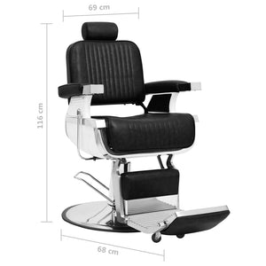 vidaXL Barbershop Chair Black 68x69x116 cm Faux Leather