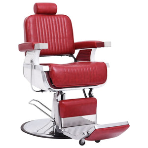 vidaXL Barbershop Chair Red 68x69x116 cm Artificial Leather