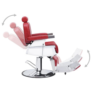 vidaXL Barbershop Chair Red 68x69x116 cm Artificial Leather