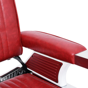vidaXL Barbershop Chair Red 68x69x116 cm Artificial Leather