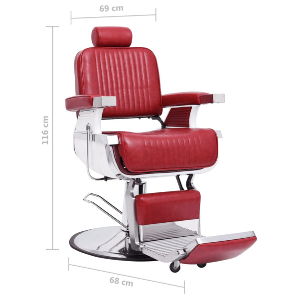 vidaXL Barbershop Chair Red 68x69x116 cm Artificial Leather