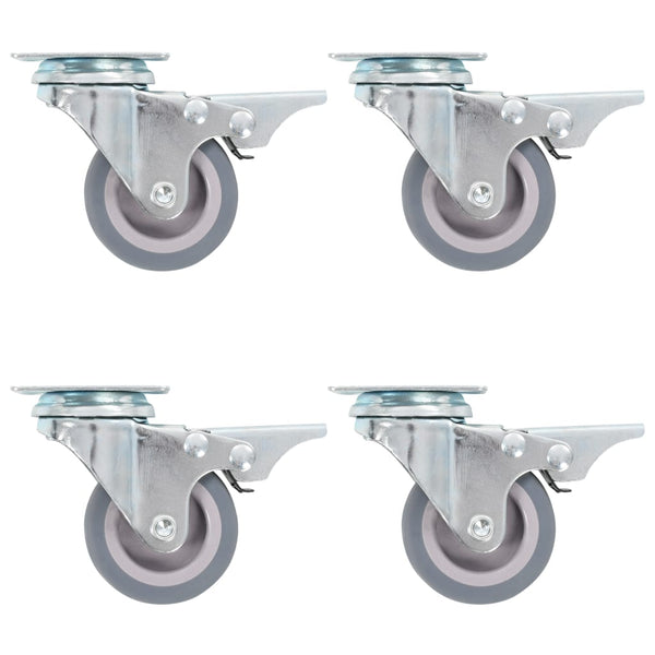 vidaXL Swivel Casters with Double Brakes 4 pcs. 50 mm
