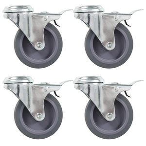 vidaXL Swivel Casters with Bolt Hole and Double Brakes 4 pcs 75 mm