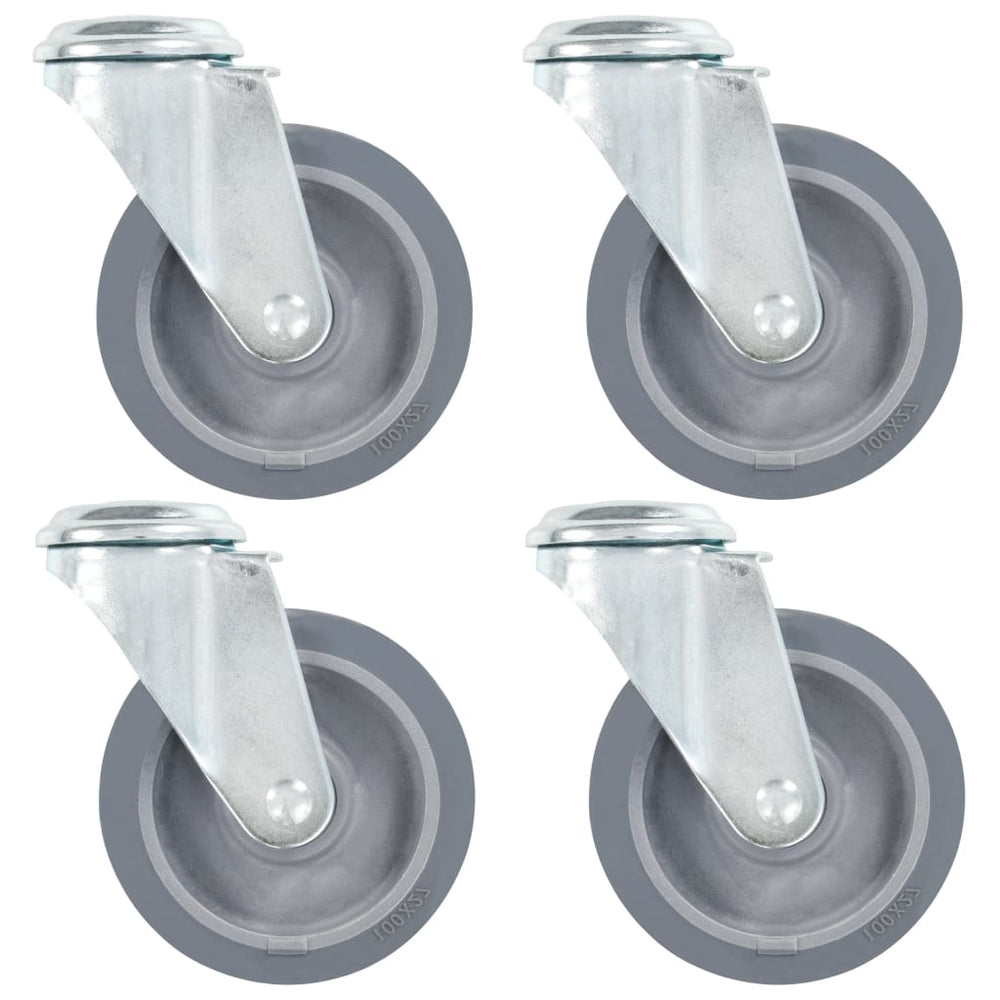 vidaXL Swivel Casters with Bolt Hole 4 pcs. 100 mm