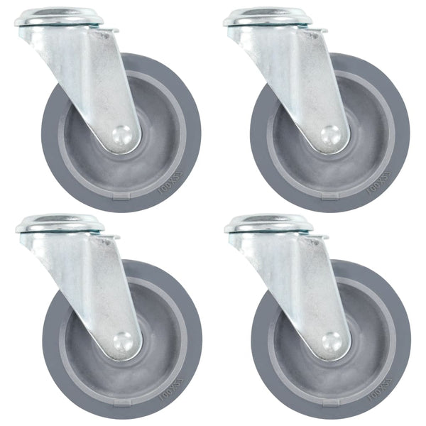vidaXL Swivel Casters with Bolt Hole 4 pcs. 100 mm