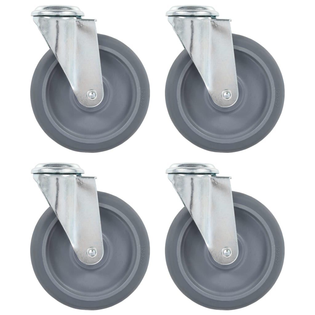 vidaXL Swivel Castor Wheels with Bolt Hole 4 pcs. 125 mm