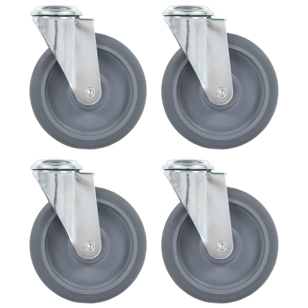 vidaXL Swivel Castor Wheels with Bolt Hole 4 pcs. 125 mm