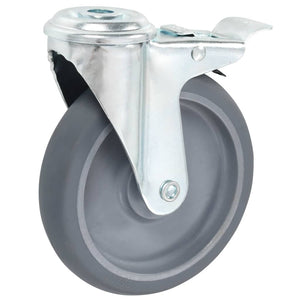 vidaXL Swivel Castor Wheels with Bolt Hole and Double Brakes 4 pcs. 125 mm