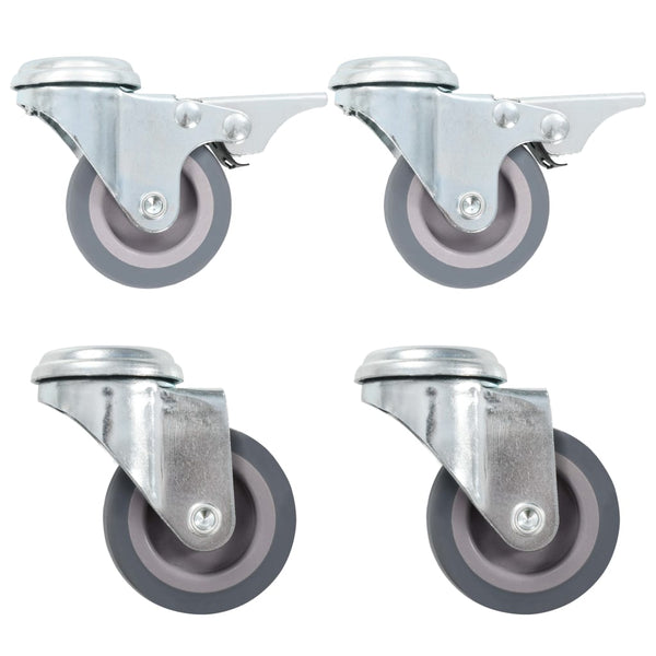 vidaXL Swivel Casters with Bolt Hole 4 pcs 50 mm