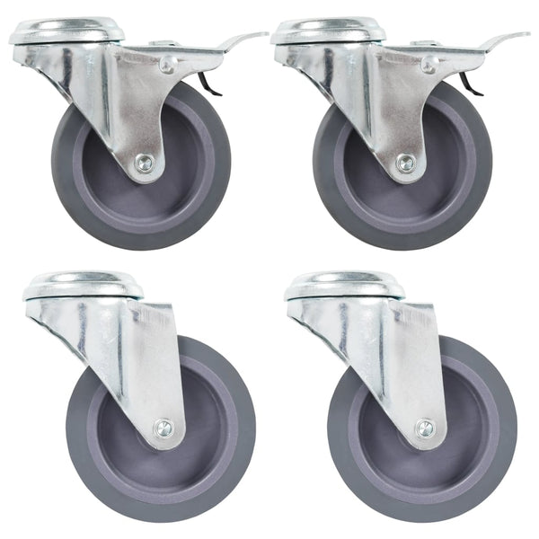 vidaXL Bolt Hole Swivel Casters 4 pcs. 75 mm