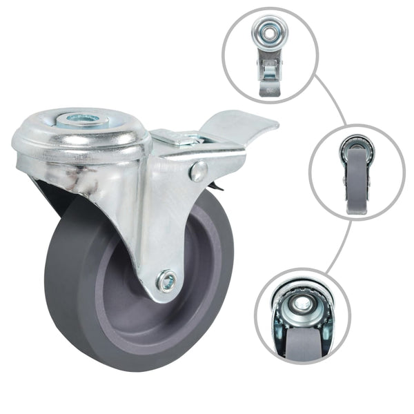 vidaXL Bolt Hole Swivel Casters 4 pcs. 75 mm