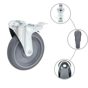 vidaXL Swivel Castor Wheels with Bolt Hole 4 pcs. 125 mm