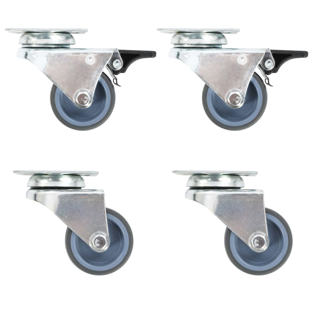 vidaXL Twin Wheel Swivel Castors 4 pcs. 50 mm