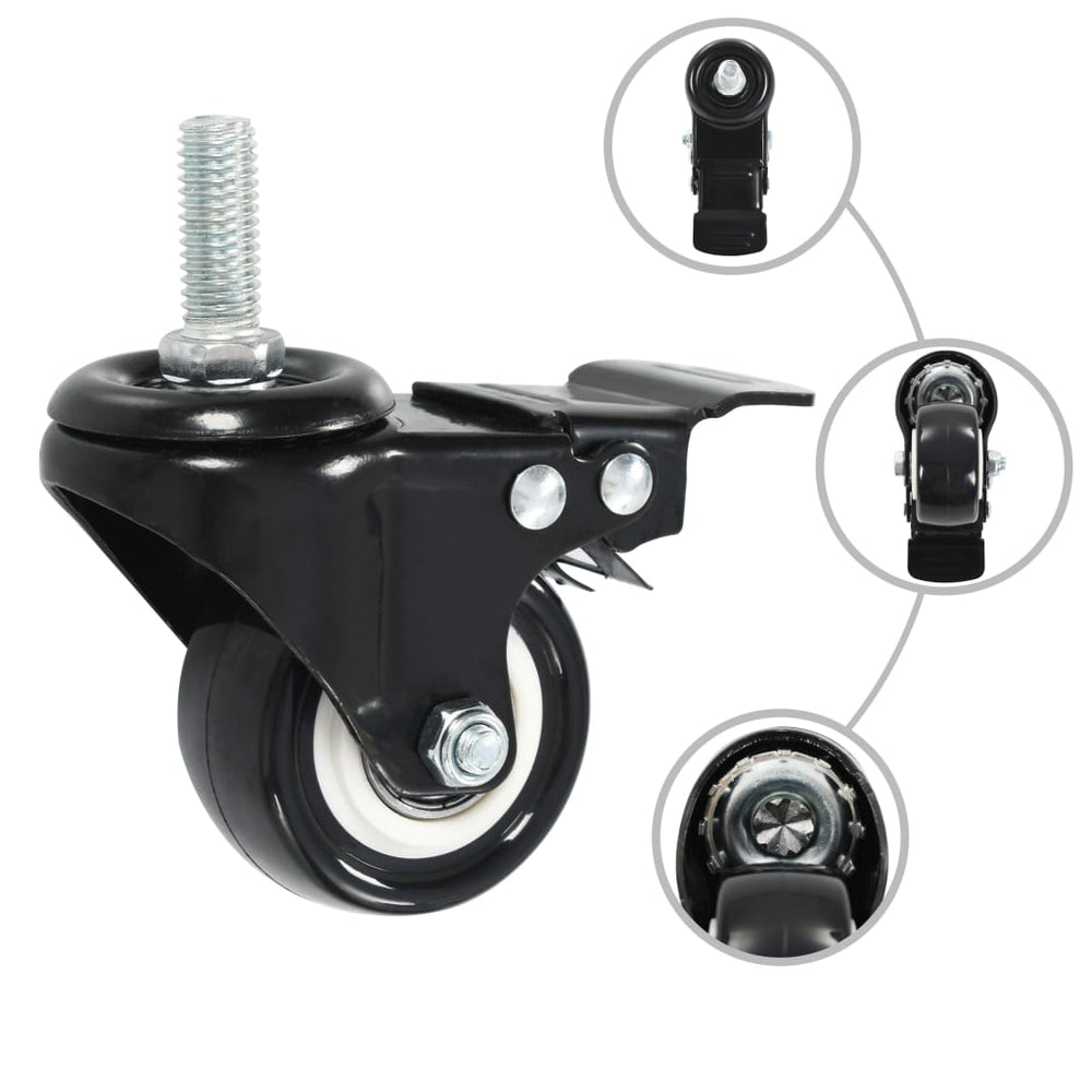 vidaXL Swivel Casters with Brakes 4 pcs 50 mm
