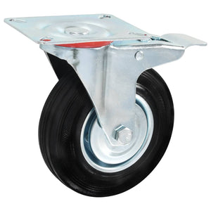 vidaXL Swivel Castor Wheels with Double Brakes 4 pcs. 125 mm