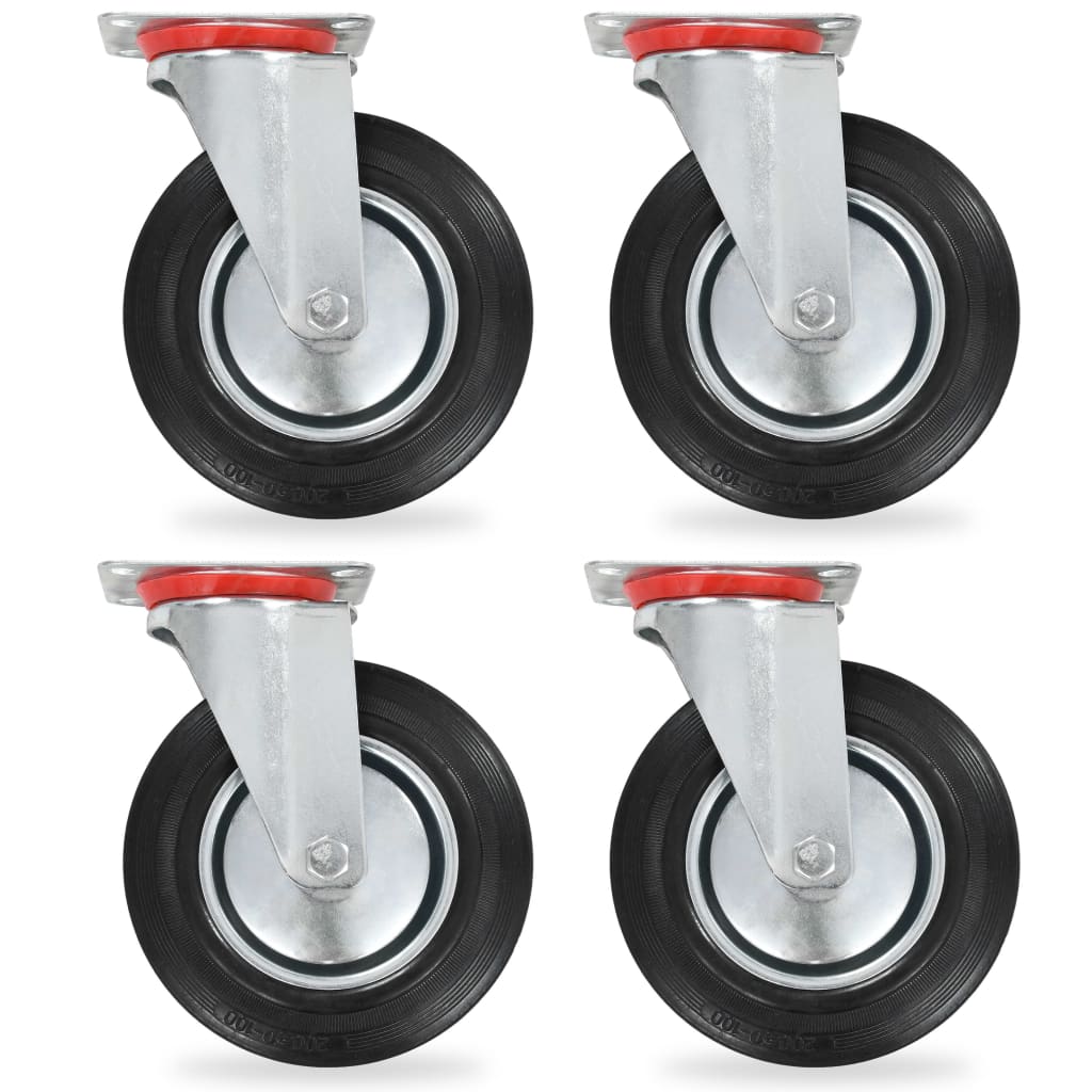 vidaXL Swivel Casters 4 pcs. 200 mm