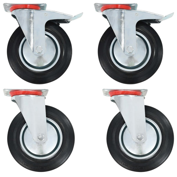 vidaXL Swivel Casters 4 pcs. 200 mm