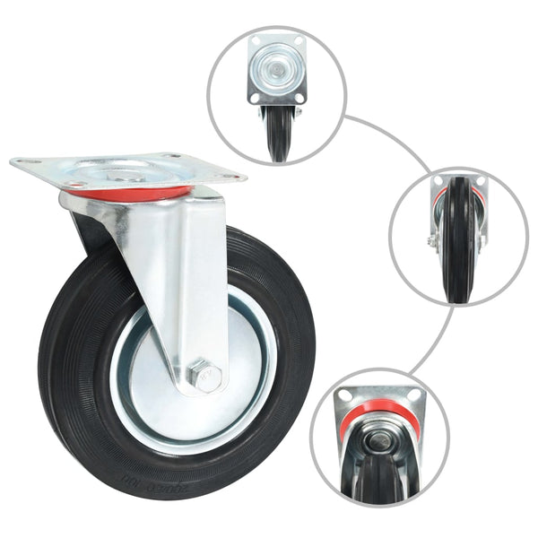 vidaXL Swivel Casters 4 pcs. 200 mm