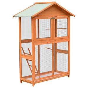 vidaXL Bird Aviary Pinewood & Firwood 125.5x59.5x164 cm