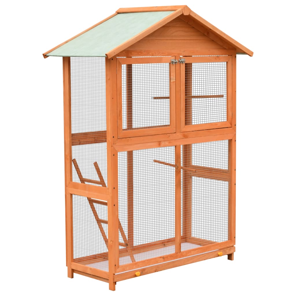vidaXL Bird Aviary Pinewood & Firwood 125.5x59.5x164 cm
