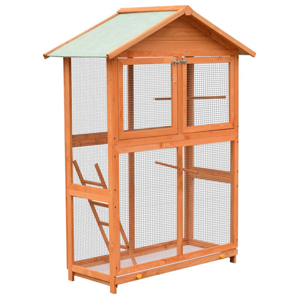 vidaXL Bird Aviary Pinewood & Firwood 125.5x59.5x164 cm