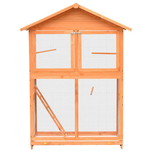 vidaXL Bird Aviary Pinewood & Firwood 125.5x59.5x164 cm