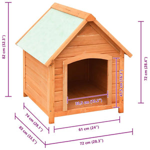 vidaXL Dog Kennel Solid Pine & Fir Wood 72x85x82 cm